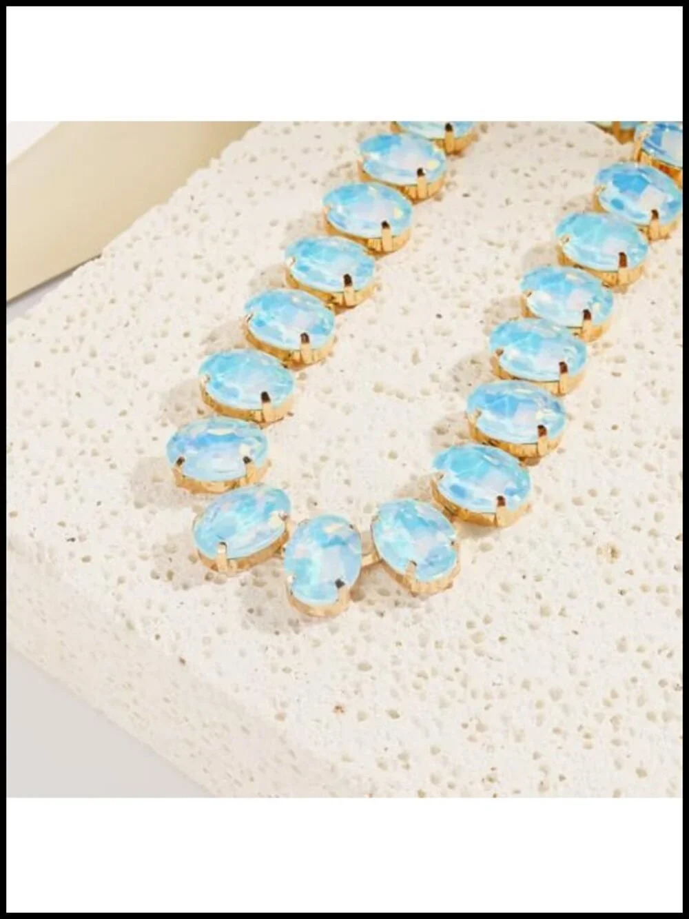 Oval Crystal Rhinestone Choker Necklace Wedding Bridal Jewelry